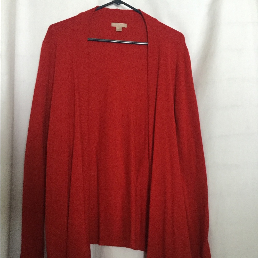 Red cardigan